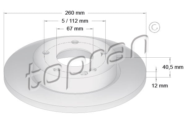 Brake Disc TOPRAN 400 848