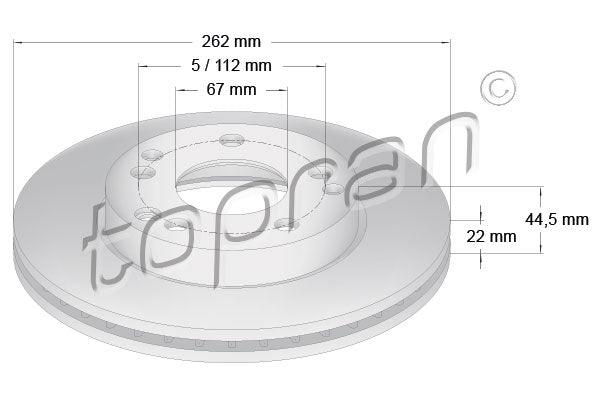 Brake Disc TOPRAN 400 851