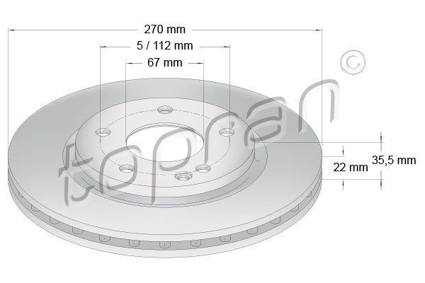 Brake Disc TOPRAN 401 926
