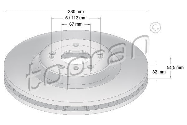 Brake Disc TOPRAN 401 933