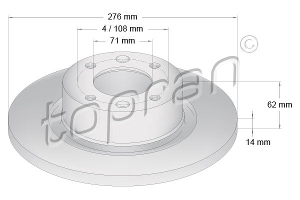 Brake Disc TOPRAN 721 181