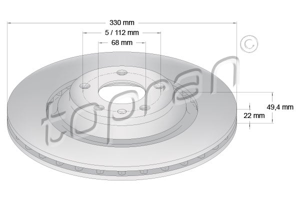 Brake Disc TOPRAN 110 424