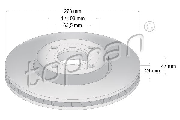 Brake Disc TOPRAN 300 266