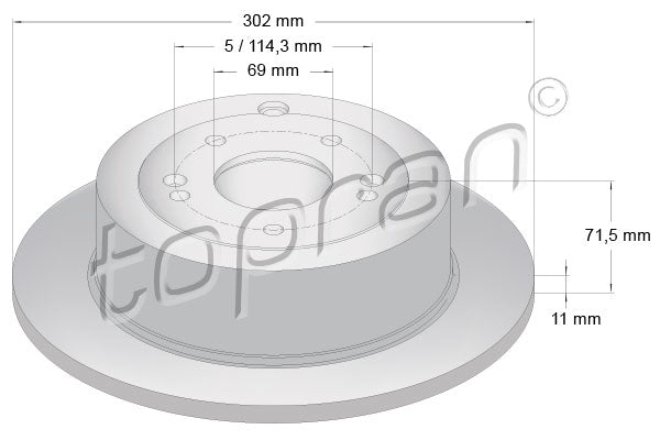 Brake Disc TOPRAN 820 625