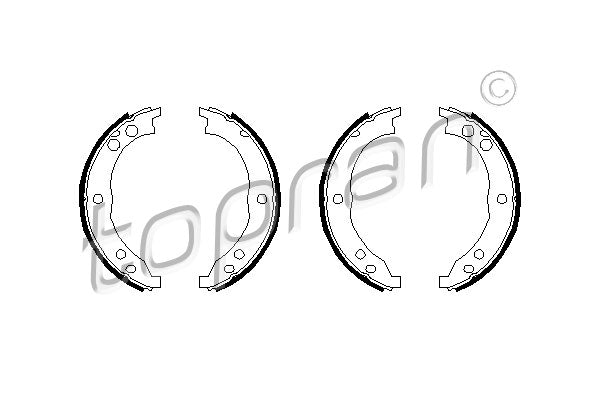 Brake Shoe Set, parking brake TOPRAN 720 370