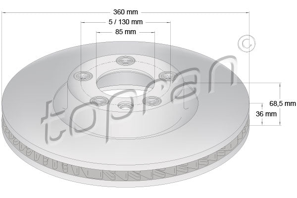 Brake Disc TOPRAN 114 990