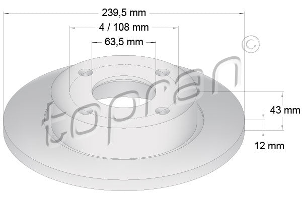 Brake Disc TOPRAN 301 413