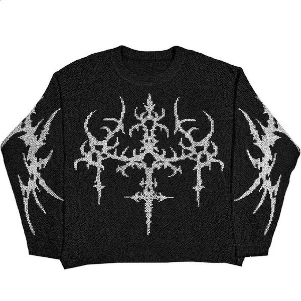 Y2K Hip Hop Wool Sweater Oversize Mens Clothing STREETHEATH MENINAS MULHERES GOTHIC VINTAGE