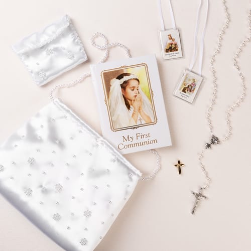 Joseph's Studio First Communion Purse Set w-Rosary &amp;amp; Accessories
