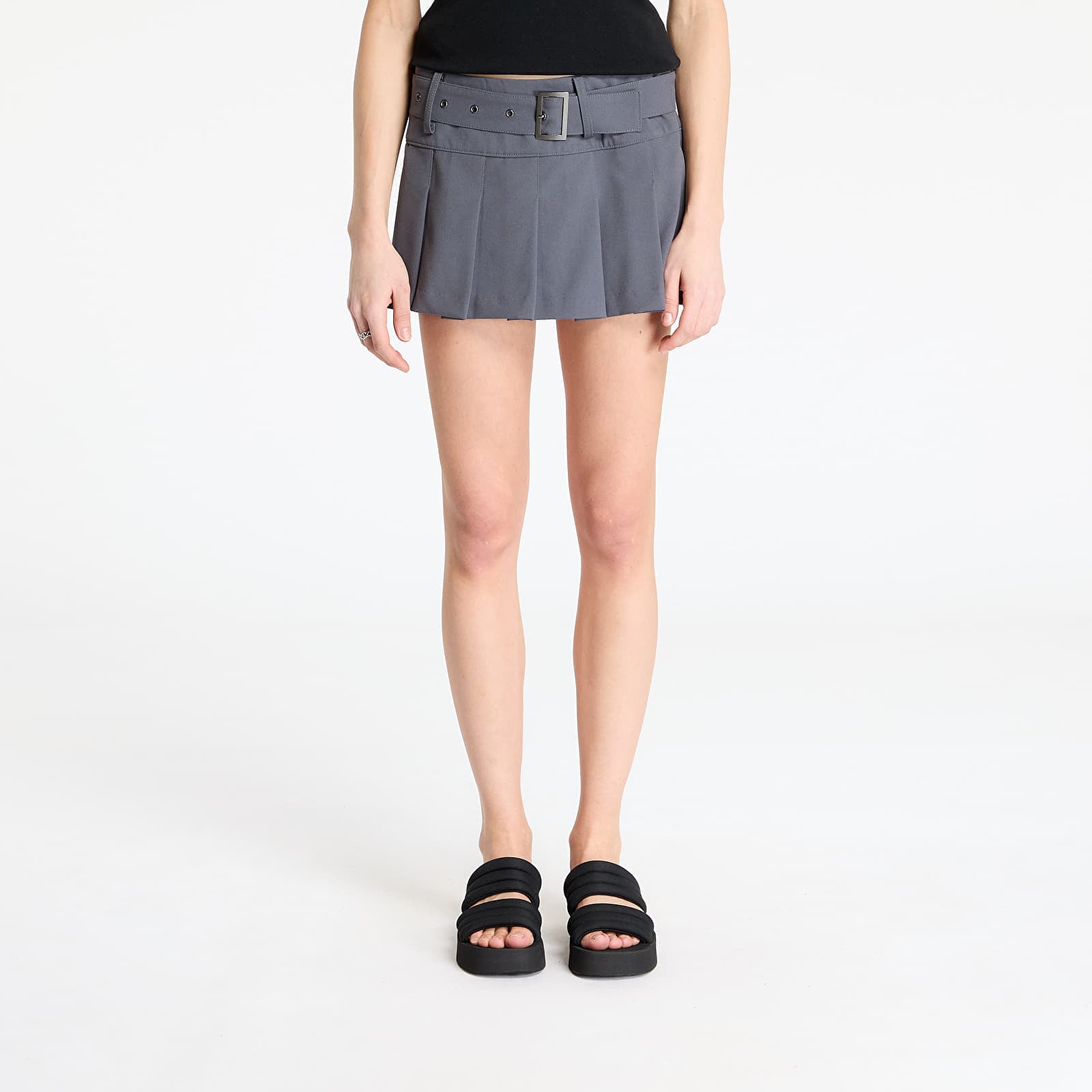 Urban Classics Ladies Pleated Skirt Dark Stone L