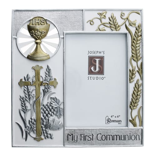 Multi-Tone Grapes &amp;amp; Wheat First Communion Photo Frame