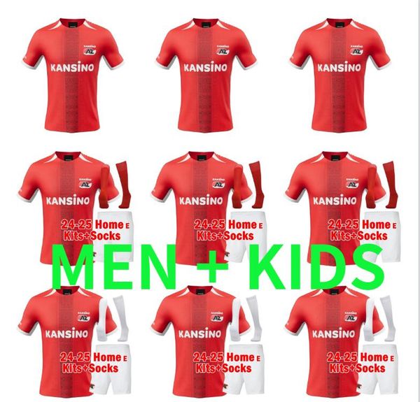 24 25 AZ Alkmaar Soccer Jerseys 2024 2025 STENGS BOADU DE WIT EVJEN CLASIE football shirts men kids kit sets uniforms