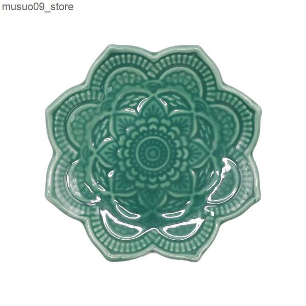 Decorative Plates Nordic Ceramic Mandala Small Jewelry Dish Earrings Necklace Ring Storage Plates Fruit Dessert Display Bowl Decoration Tray