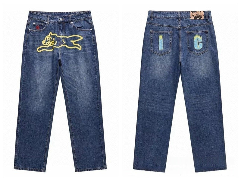 Ultra-high quality embroidery Top quality Designer BBC icecream billionaires boys club tshirt brand Denim jean black jeans for mens hoodier brand De