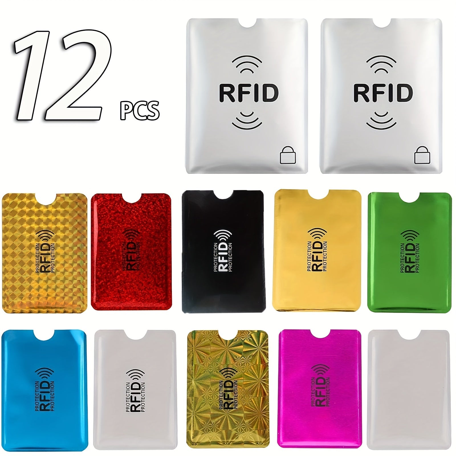 TEMU 12 1 Rfid Shielding Case (10 Card Holder And 2 1 Passport Cover) Credit Card Protective Case, Rfid Shielding Case, High Quality Aluminum Foil