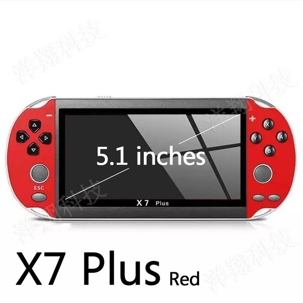 5,1 polegadas x7 mais console de jogo Vídeo de vídeo Handheld HD Screen Dual Joystick Game Console Retro 8G Crianças Portable Games Console