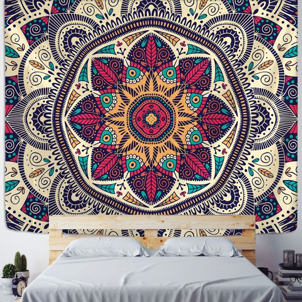 Indian Mandala Tapestry Wall Hanging Sandy Beach Throw Rug Blanket Camping Tent Travel Mattress Bohemian Sleeping Pad Tapestries