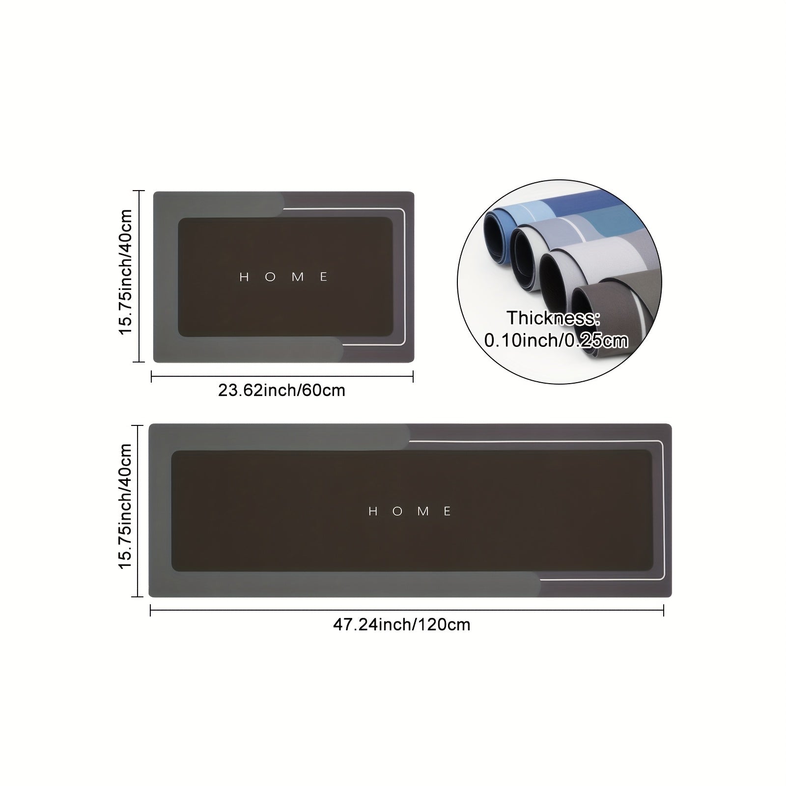 TEMU 2pcs Mud Kitchen Floor Mats For Sink Countertop Stove - 0.1 Inch Thickness Super Absorbent Quick Dry, Non-slip Rubber Backing, Hand Wash Only,