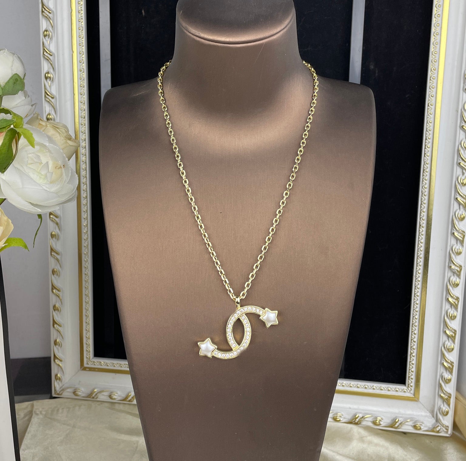 New style Women&#039;s Brand Jewelry C Pendant Necklace Double Letter Designer cclies Gold silver Necklaces Girl chokers man 4343