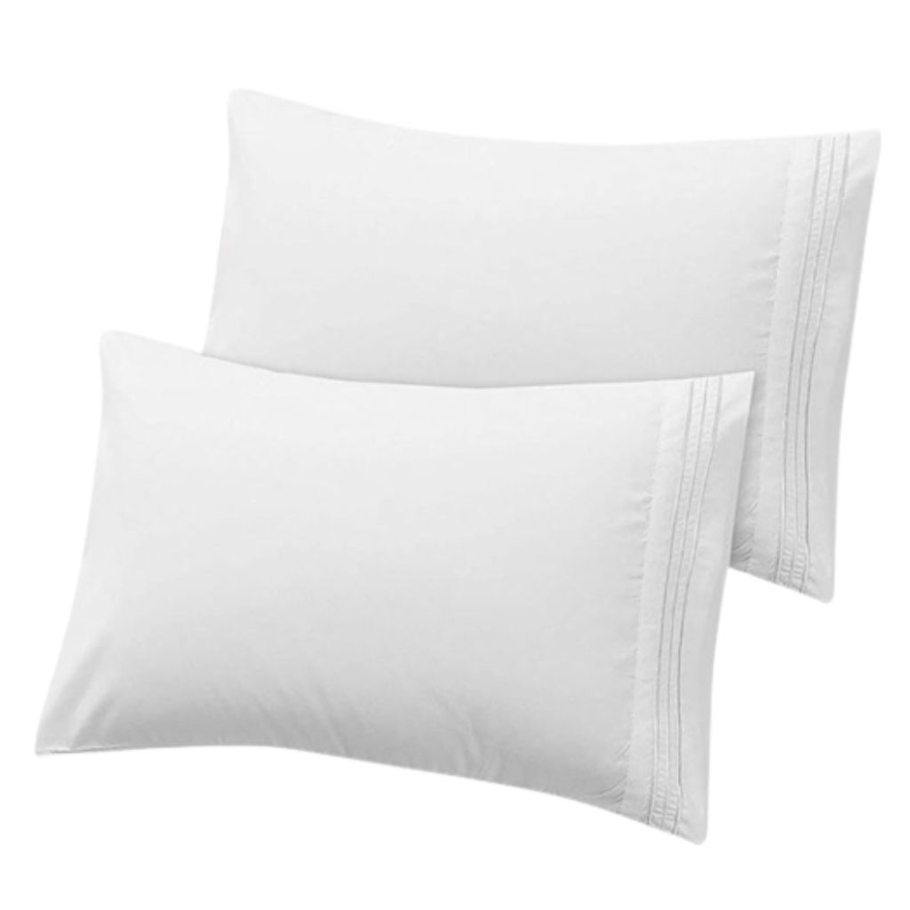 Hannah Linen Queen or King Pillowcases (Set of 2) - King - White