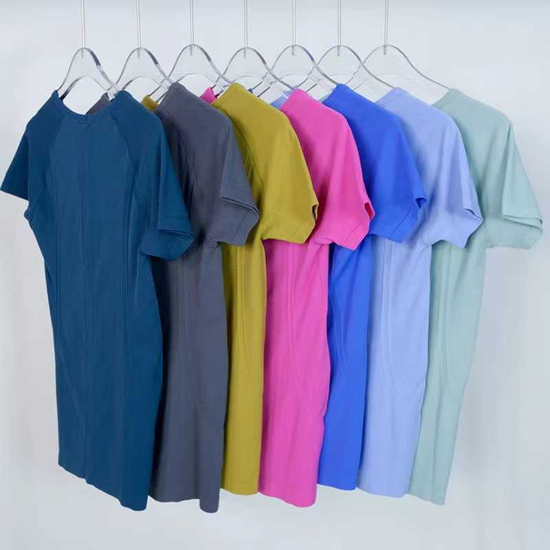 Yoga Outfit Woman 1.0yoga Short Sleeve Shirt Race Length Sports Summer Coolness Top Women T-shirt Top for Fiess Slim Fit Shirts for Running