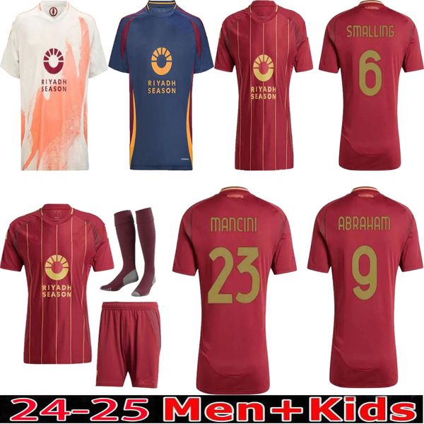 football shirts 24 25 DYBALA rome Soccer jerseys home away third CELIK Abraham EL SHAARAWY Pellegrini belotti MANCINI KUMBULLA men kids kit