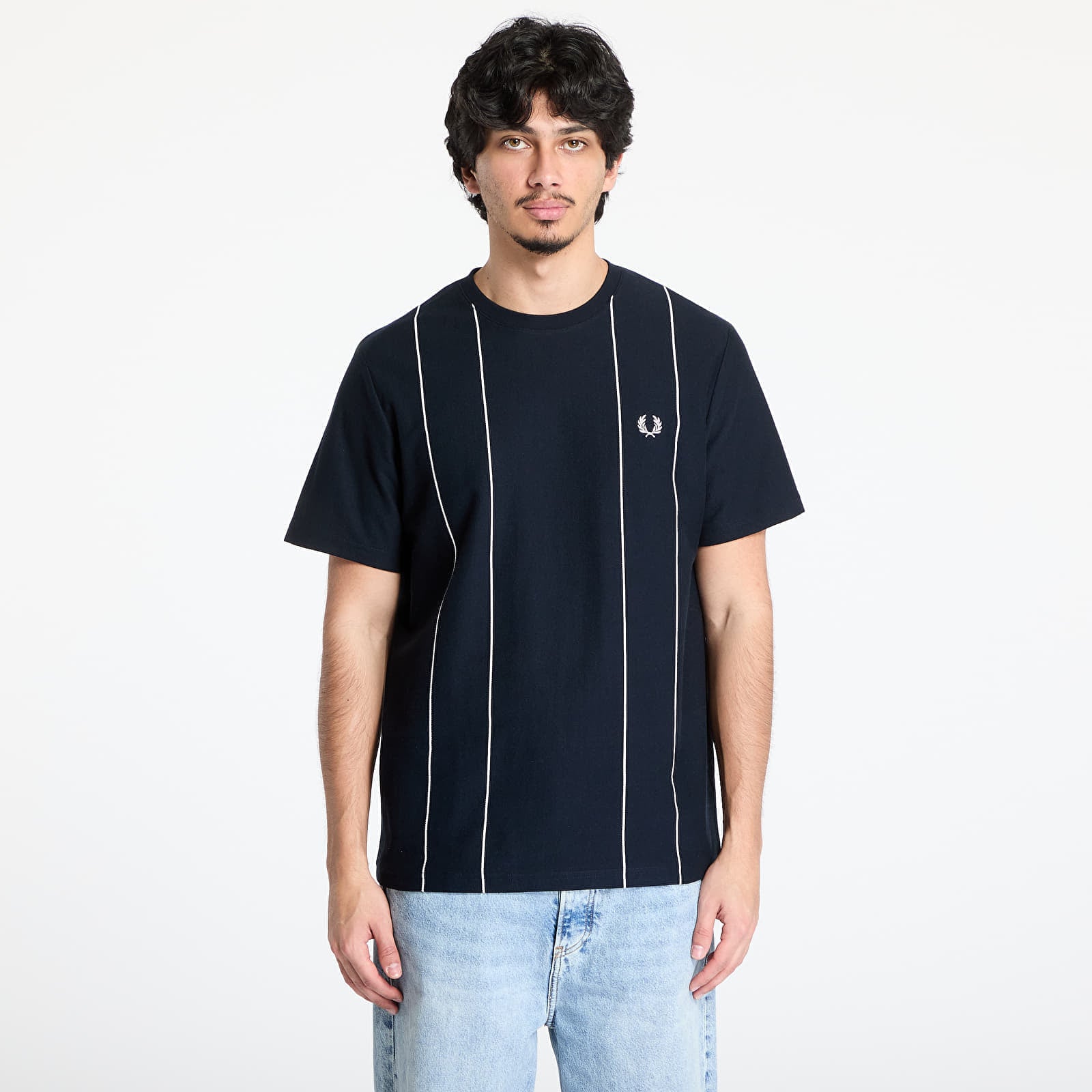 Koszulka FRED PERRY Pinstripe T-Shirt Navy L