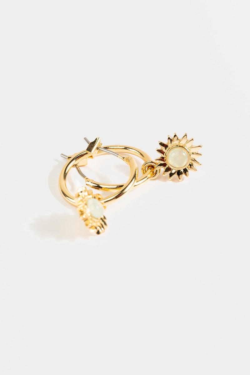 Women's Clara Sunburst Huggie Hoops by Francesca's - Size: One Size