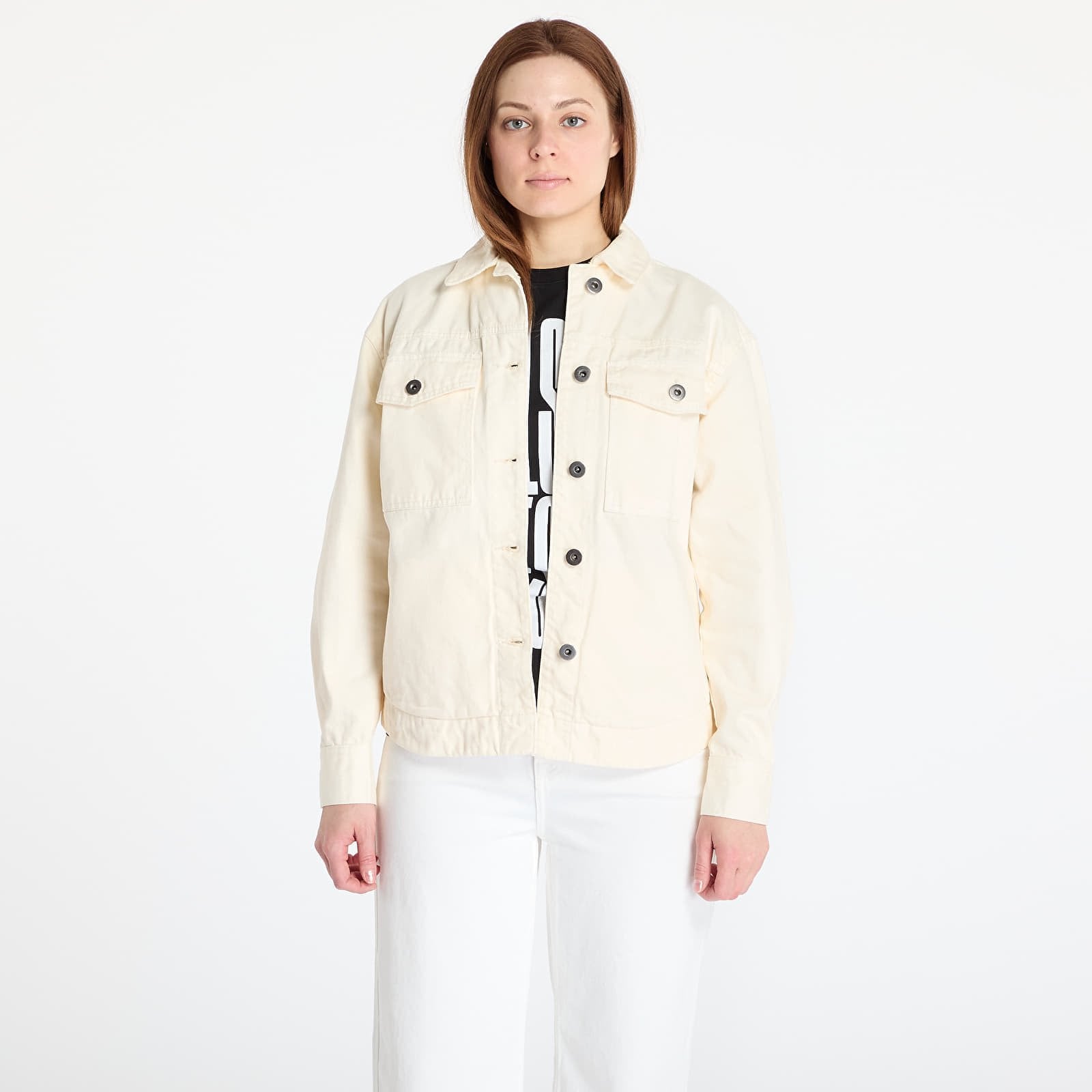Kurtka Urban Classics Ladies Oversized Shirt Jacket Cream XS