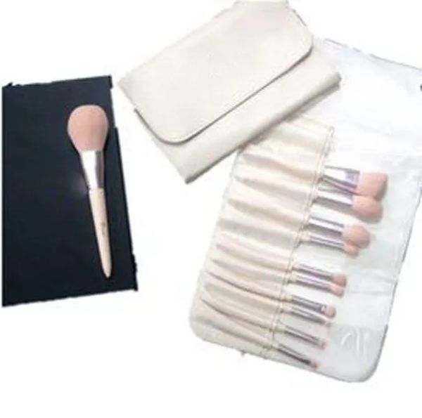 Elegant Black and Pink Makeup Brush Collection by Designers - Includes Unique Letter Logos & Portable Storage Packs (Set of 12)