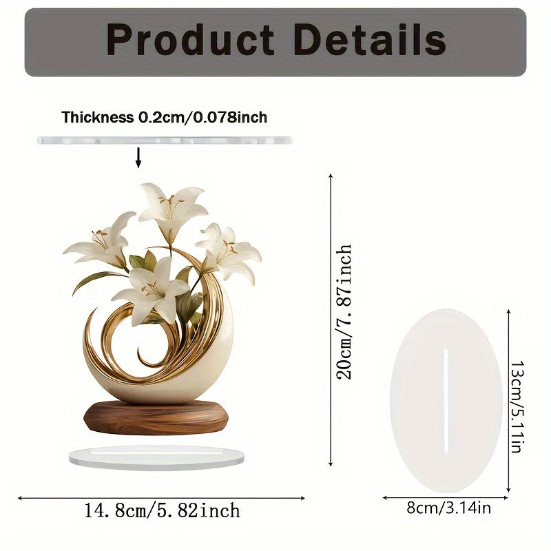 TEMU 2d Flat, 2d Flat - A 2d Acrylic Piece Featuring , Measuring 14.78x19.99cm. A Friendship Gift For A , A Collectible Statue, A Desktop Plaque,