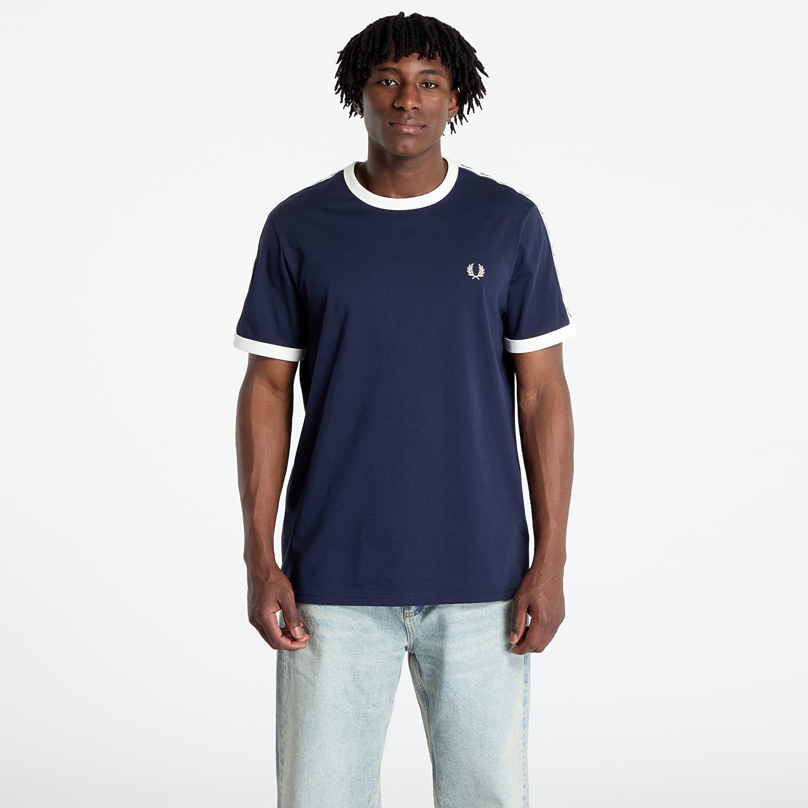 Koszulka FRED PERRY Taped Ringer T-Shirt Carbon Blue XXL