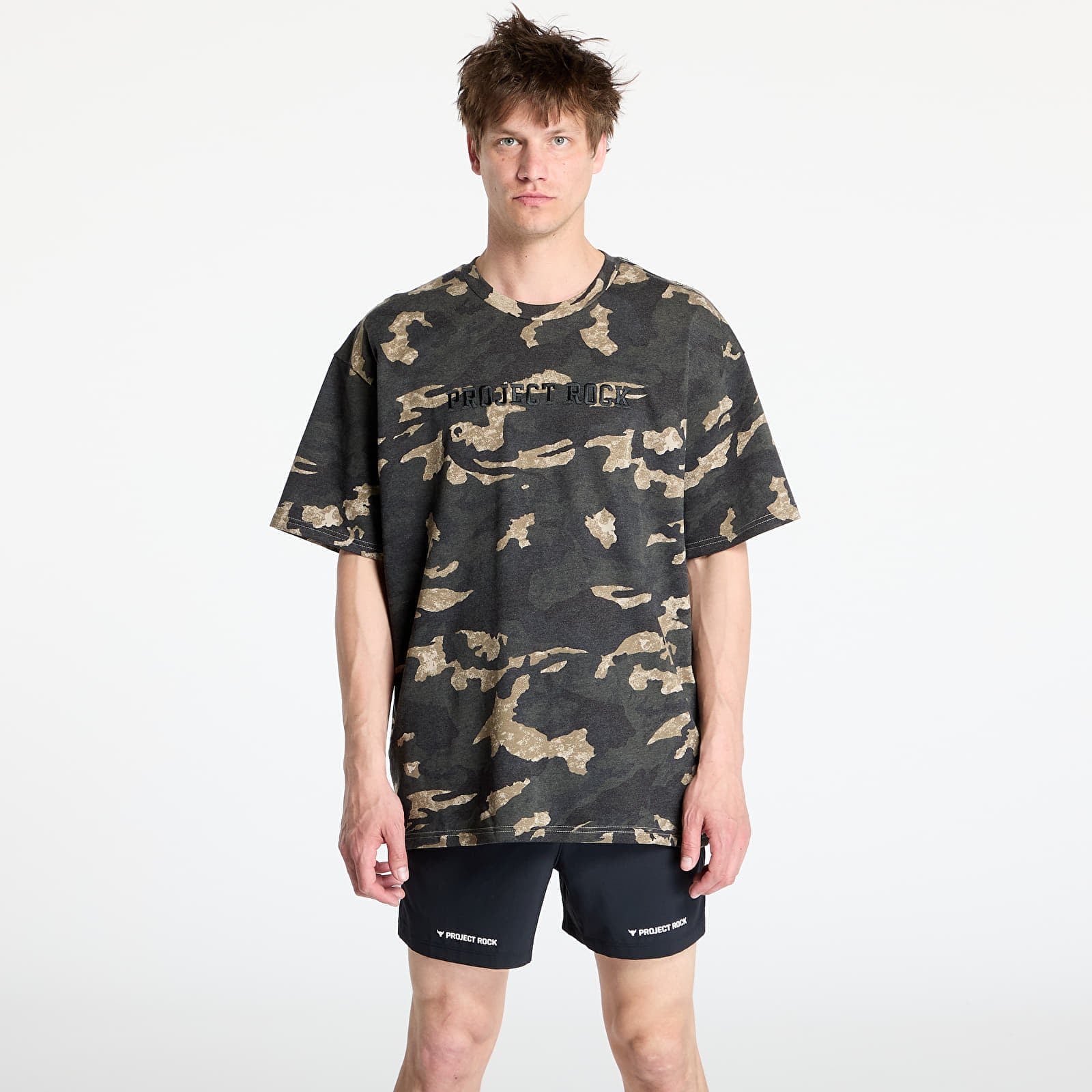 Koszulka Under Armour Project Rock All Over Print T-shirt Grey- Green L