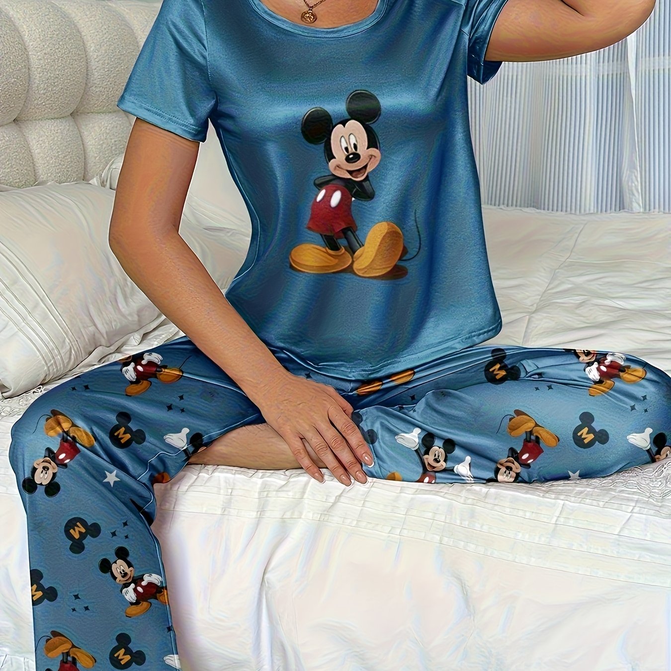 TEMU Women Pajamas Set Short Sleeve Long Pants Soft Sleepwear 6-14-2_1_bg1_t1