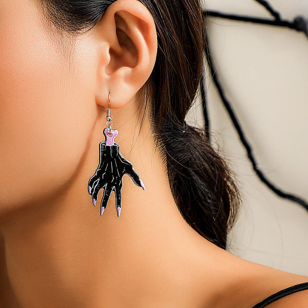 Boucles d'oreilles pendantes en acrylique avec dessin animé d'Halloween pour femmes