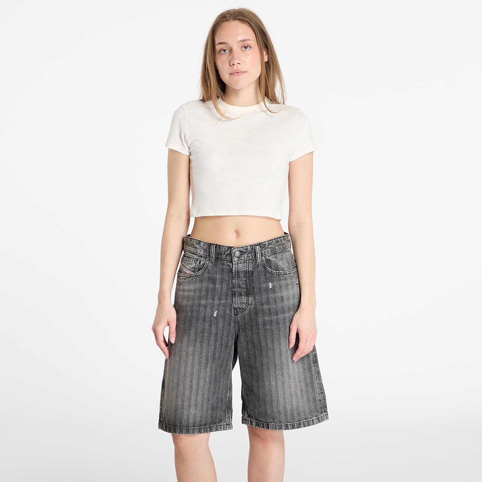 Koszulka Tommy Jeans Slim Crop Ton T-Shirt White M