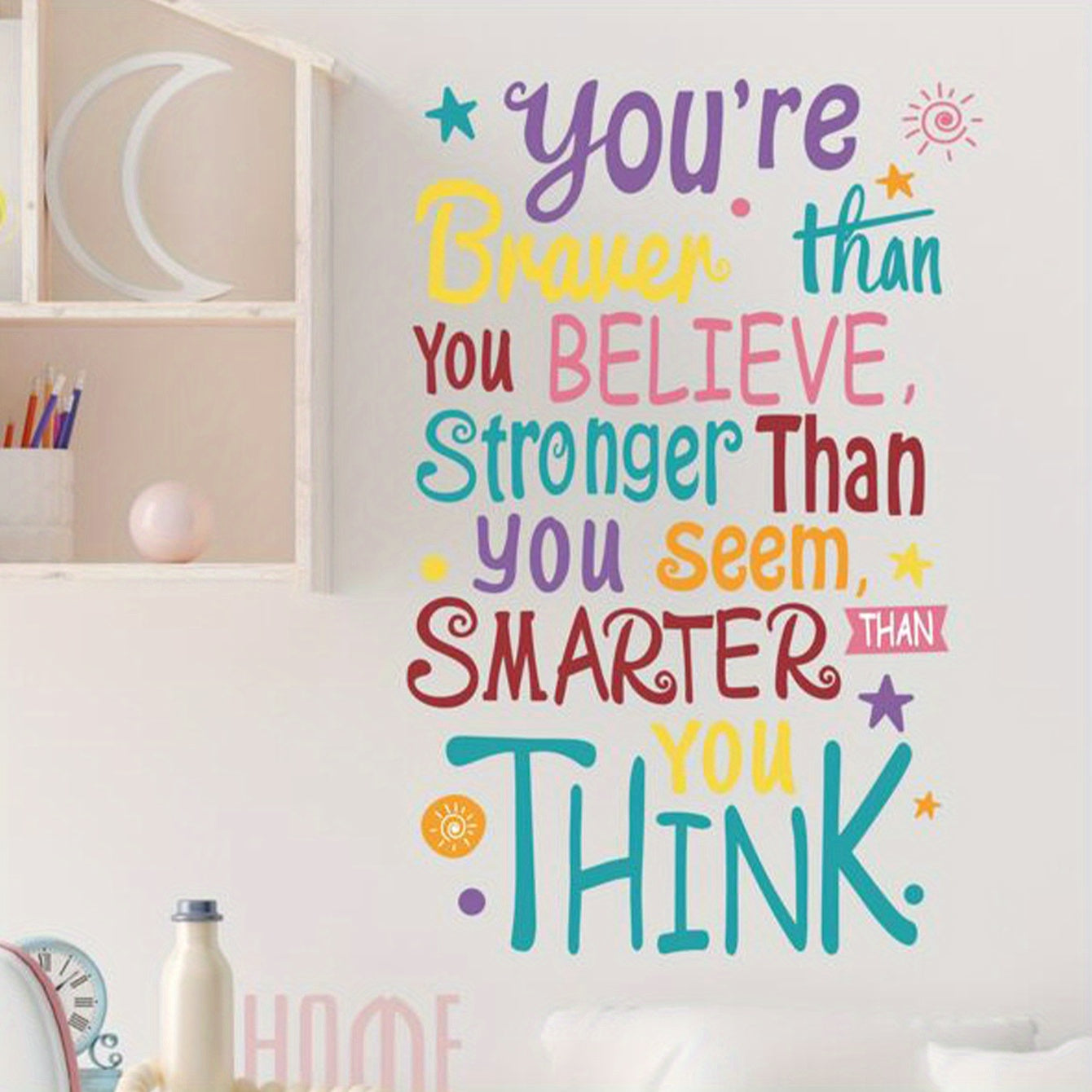 TEMU 1pc Inspirational Quote Wall Decal, Removable Waterproof Vinyl Sticker With Positive Affirmations For Teen Room & Bedroom Decor, 15.7x23.6