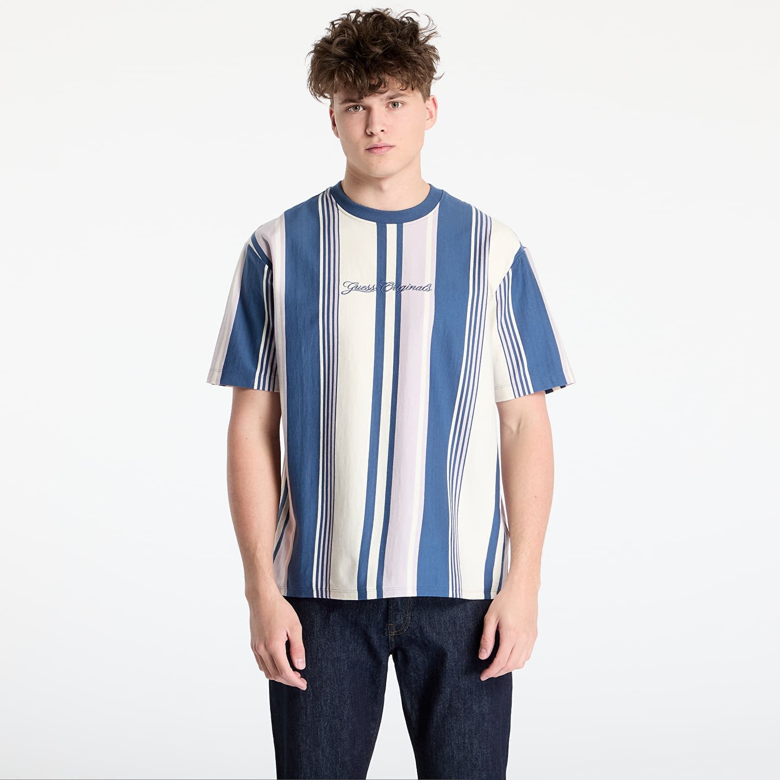 Koszulka GUESS Originals Stripe T-Shirt Wisteria Petal Strip L
