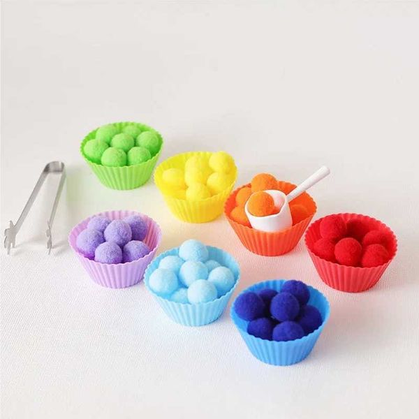 Childrens Fine Motor Skills Learning Counting Toys Colorful Plush Ball Sorting Games Montessori Early Education Toy Y240801