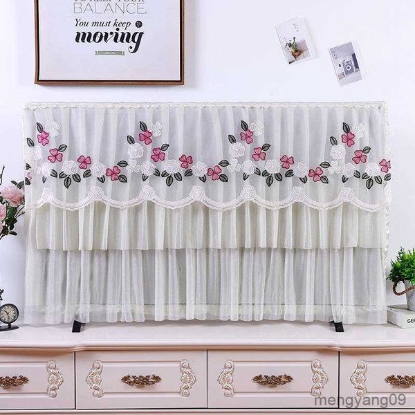 Dust Cover New Simple TV Cover TV Dust Cover Curved Surface Household 32-70 Waterproof Monitor Outdoor Cover Bathroom TV R230803