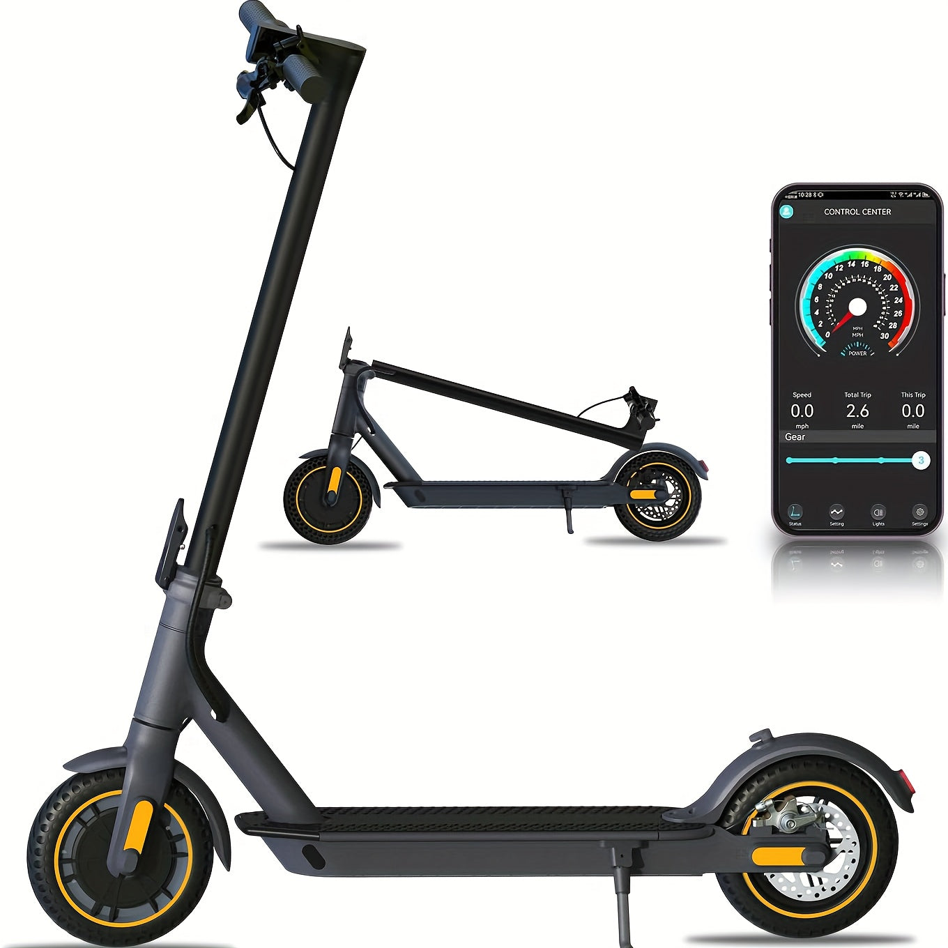 TEMU Electric Scooter, 22 Miles Range, Upgraded 500w Motor,19 Mph Speed, 10" Solid Tires, Portable Commuting Electric Scooter For Adults