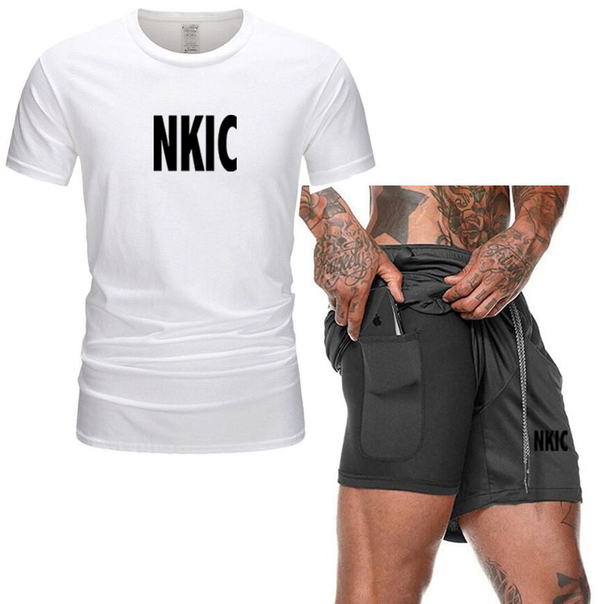 2023 Summer New Men Shorts Sets Short Sleeve T Shirt Shorts Print Male Tracksuit Set Men&#039;s Brand Clothing 2 Pieces Sets
