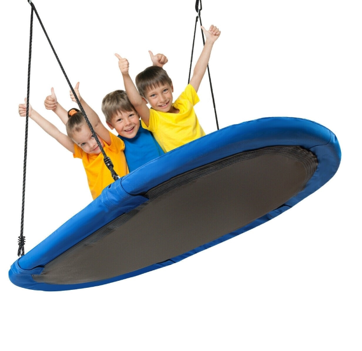 Oval 60-Inch Surfer Saucer Tree Swing - Blue