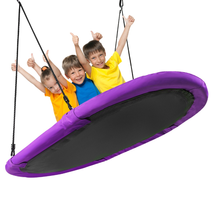 Oval 60-Inch Surfer Saucer Tree Swing - Purple