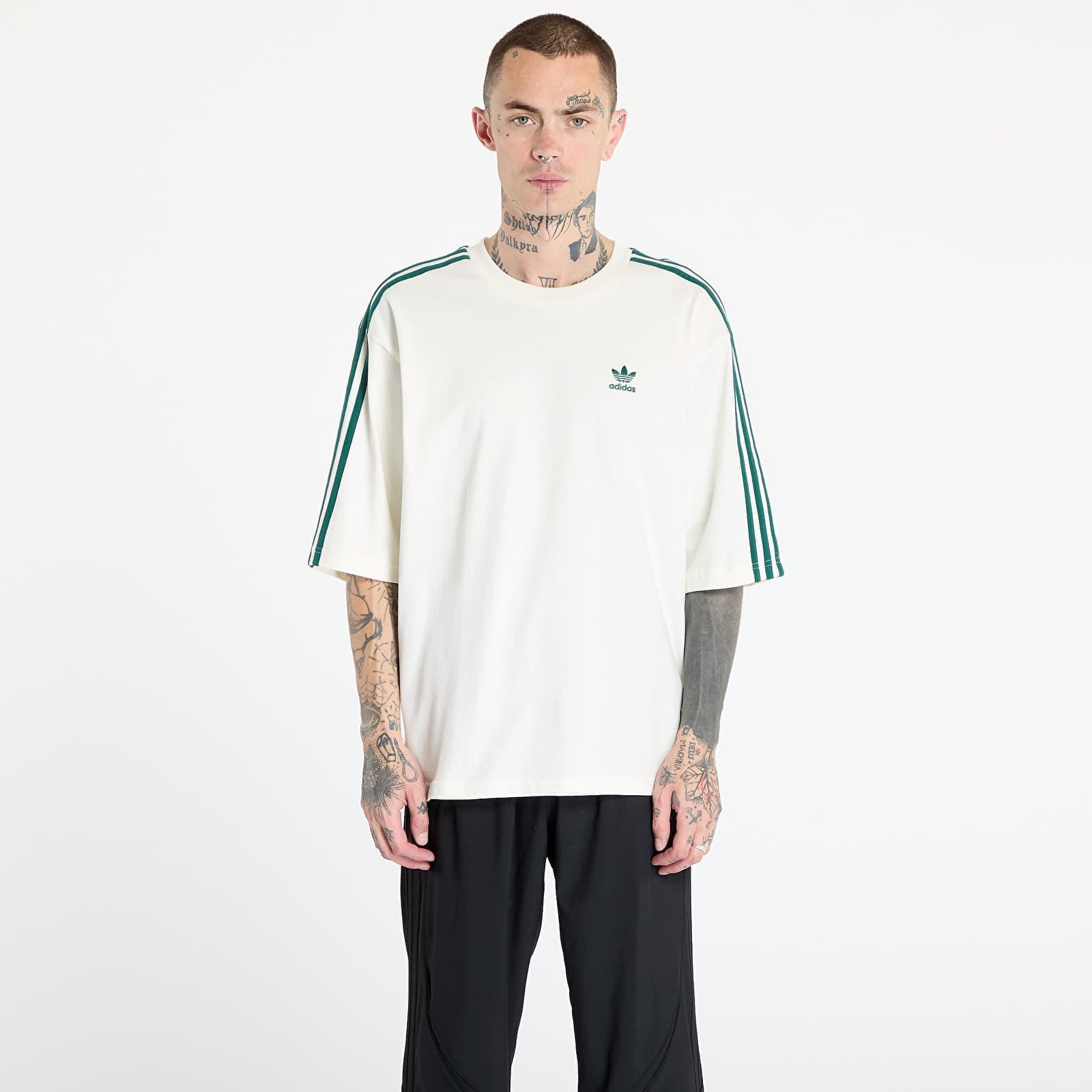 Koszulka adidas Adicolor Oversized T-Shirt Off White- Collegiate Green S