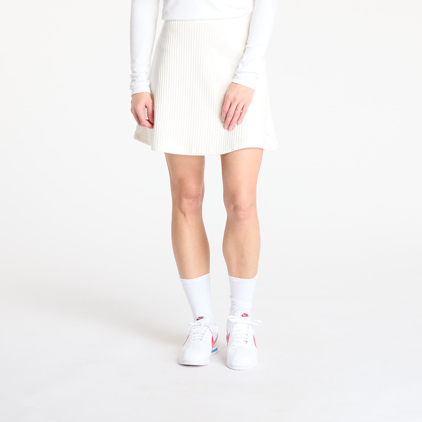 Nike Sportswear Chill Knit Women's Ribbed Mini Skirt Sail- Sail S