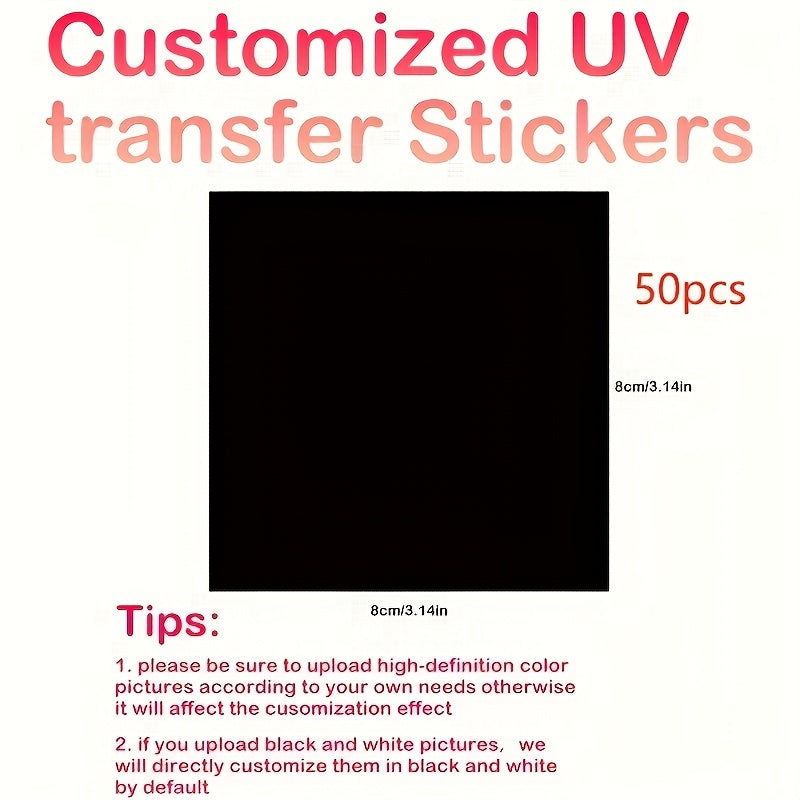 TEMU 30-50 Sheets Custom 3d Uv Transfer Stickers - Personalized Photo & Text Matte Black Self-adhesive 3.15 Inch Oval Vinyl Decals For Water Bottles,