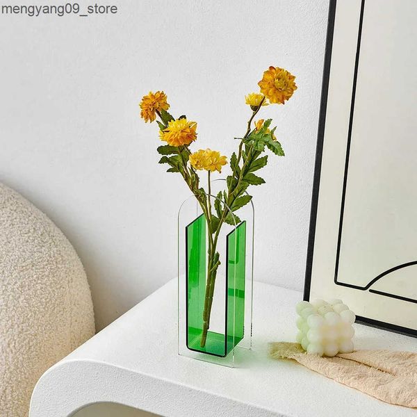 Vases Minimalism Hydroponic Vase Acrylic Vase Desktop Decoration Accessories Vase Decoration Living Room Flower Unique Vases Gift J241210