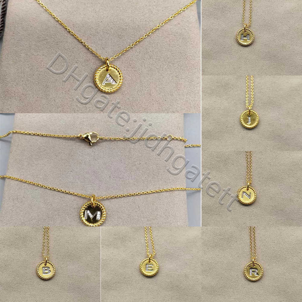 Designer Necklace Brand Choker Pendant Necklaces For Women Aesthetic Round gold silver letter A-Z Chain Luxrury Jewelry Bijoux Party Gift pendants