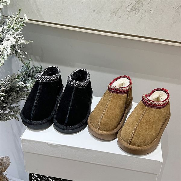 Platform designer slippers tazz tasman designer sandals women kids breathable fluffy ultra mini winter warm sheepskin shearling designer sli